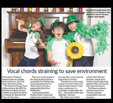 Climate Change Choir in the Leader Newspaper